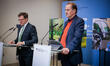 Carsten Schneider from SPD and Dirk Messner from Umweltbundesamt present the climate balan...