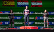 Alpine-supported driver Nina Gademan (NED), second-placed Natalia Granada (COL), and third...