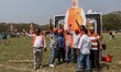 Supporters of the Bharatiya Janata Party (BJP) take selfies with a cutout of Prime Ministe...