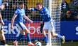 Liam Mandeville of Chesterfield celebrates after scoring a goal to make it 2-3 during the...