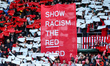 A 'Show Racism the Red Card' display takes place before the Premier League match between S...