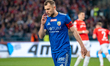 Mateusz Grudzinski plays during the match between Wisla Krakow and Miedz Legnica in Krakow...