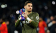 Alex Meret of SSC Napoli applauds fans at the end of  the Serie A match between SSC Napoli...