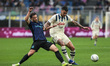 Gianluca Scamacca of Atalanta BC and Carlos Augusto of FC Internazionale during the Serie...