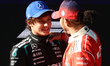 Andrea Kimi Antonelli of Mercedes and Lewis Hamilton of Ferrari after the qualifying ahead...