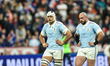Temo Matiu of France (left) and Jean-Baptiste Gros of France (right) during the Six Nation...