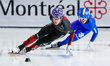 Felix Roussel of Canada competes in the Men's 5000m Relay Semifinal during the ISU Short T...