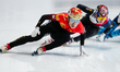 Zhu Yiding of China competes in the Men's 5000m Relay Semifinal during the ISU Short Track...