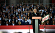 Viktor Orban, Prime Minister of Hungary, speaks during the state ceremony following the Pe...
