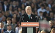 Viktor Orban, Prime Minister of Hungary, speaks during the state ceremony following the Pe...