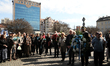 Participants take part in the March of Remembrance on the occasion of the 83rd anniversary...