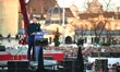 Peter Magyar, a prime ministerial candidate of Hungary, speaks during a rally of the Tisza...