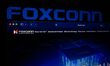 The Foxconn Technology Group logo is displayed on a computer screen with the homepage of i...