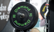 Diamond dumbbells are on display at the Sport Expo in Krakow, Poland, on March 15, 2026. D...