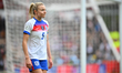 Leah Williamson of England reacts during the 2027 FIFA Women's World Cup Qualifier match b...