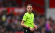 Referee Silvia Gasperotti reacts during the 2027 FIFA Women's World Cup Qualifier match be...