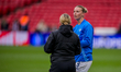 Dilja Zomers of Iceland reacts during the 2027 FIFA Women's World Cup Qualifier match betw...