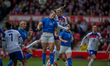 Hildur Antonsdottir of Iceland and Dilja Zomers of Iceland react during the 2027 FIFA Wome...