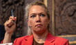 Candidate for The Green Left Lisbeth Bech-Nielsen attends a debate with other politicians...