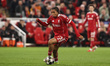 Rio Ngumoha of Liverpool breaks with the ball during the UEFA Champions League last 16 sec...