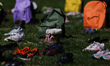 Backpacks and shoes representing those killed in the U.S. bombing of an elementary school...