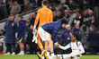 Tottenham Hotspur players are seen at full time during the UEFA Champions League match bet...