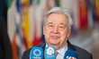 UN Secretary-General Antonio Guterres speaks to journalists prior to the European summit m...