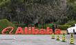 HANGZHOU, CHINA - MARCH 18: 
 The Alibaba logo is displayed outside its headquarters on M...