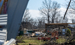 Tornado damage is seen in Aroma Park, Illinois, on March 19, 2026, following a tornado tha...
