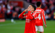 Gianluca Prestianni of SL Benfica celebrates after scoring the team's first goal during th...