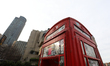 A red telephone box is seen on the street in London, United Kingdom, on February 17, 2026....