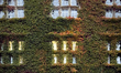 An ivy-covered facade of the Maritime University of Szczecin is seen at Chrobry Embankment...