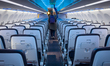 Interior view of KLM Royal Dutch Airlines Airbus A321neo (registration PH-AXK) after arriv...
