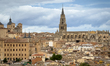 A telephoto view from Mirador del Valle shows the tower of the Primate Cathedral of Saint...