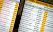 Electronic departure boards are seen at Amsterdam Airport Schiphol in Amsterdam, the Nethe...