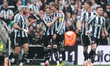 Anthony Gordon of Newcastle United celebrates his goal to make it 1-0 during the Premier L...