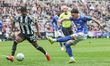 Chemsdine Talbi of Sunderland shoots on goal during the Premier League match between Newca...