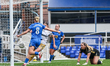 Wilma Leidhammar of Birmingham City approaches the loose ball as Sian Rogers of Sheffield...