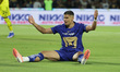 Guillermo Martinez Ayala #9 of Pumas reacts after being fouled by Sebastian Caceres of Clu...
