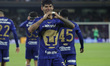Robert Morales #31 of Pumas celebrates the team's first goal during the 2026 Clausura Tour...