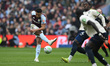 Ollie Watkins of Aston Villa shoots during the Premier League match between Aston Villa an...