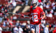 Cullen Brown of the Ohio State Buckeyes is present during an NCAA men's lacrosse game at S...