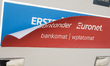 A Santander Euronet label covers the Erste logo on an ATM machine in Wroclaw, Poland, on M...