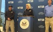 National Transportation Safety Board Chair Jennifer Homendy speaks at a press conference f...