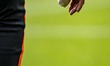 Noa Lang of the Netherlands has a bandaged thumb during the training of the Dutch national...