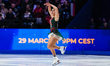 Sofia Samodelkina of Kazakhstan competes in the Women's Short Program during the ISU Figur...