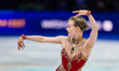 Anastasiia Gubanova of Georgia competes in the Women's Short Program during the ISU Figure...