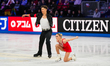 Oxana Vouillamoz and Tom Bouvart of Switzerland compete in the Pairs Short Program during...