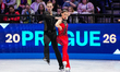 Anastasiia Metelkina and Luka Berulava of Georgia compete in the Pairs Short Program durin...