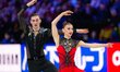 Anastasiia Metelkina and Luka Berulava of Georgia compete in the Pairs Short Program durin...